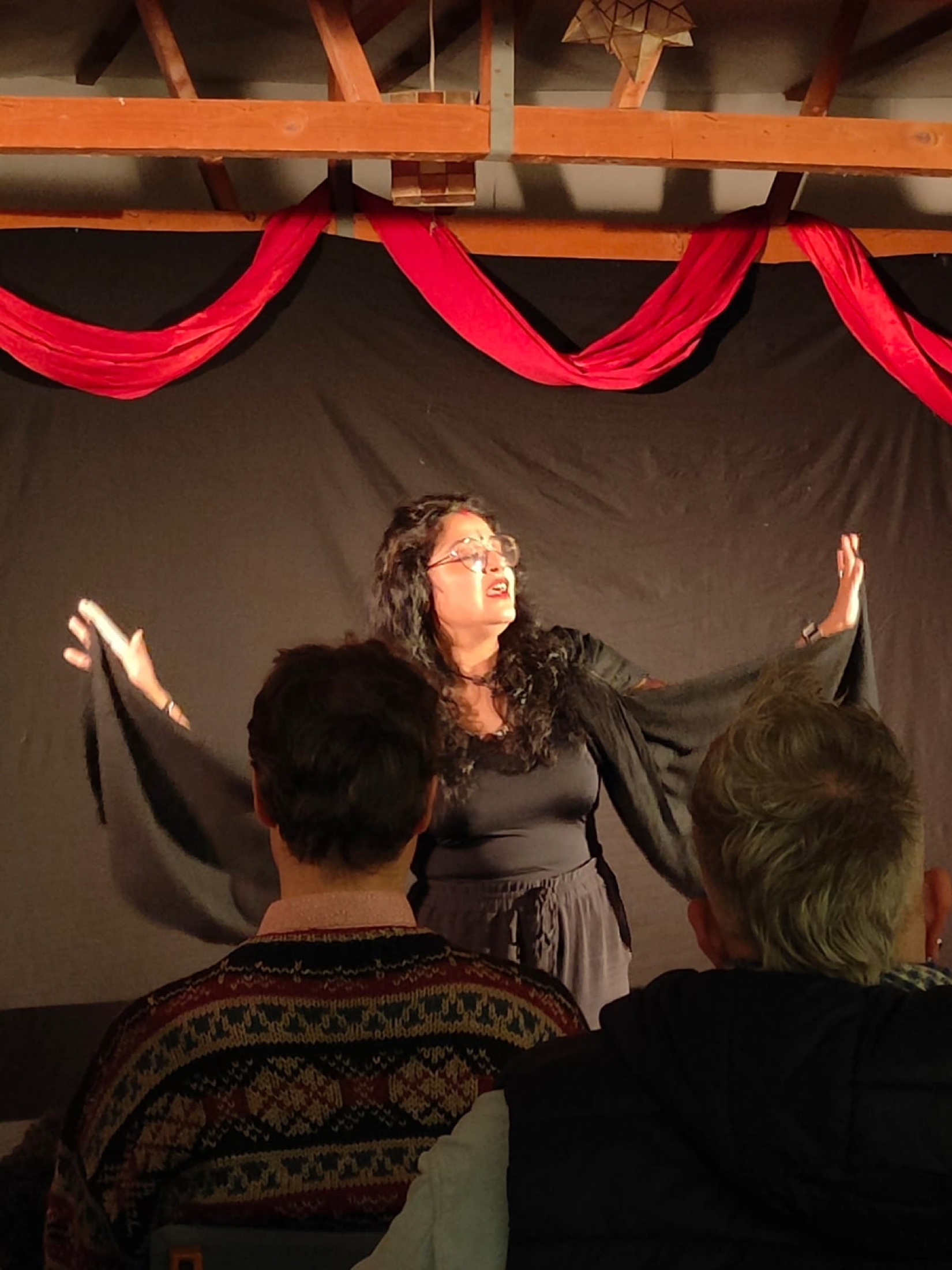 Story portrait with layered textures and warm light.