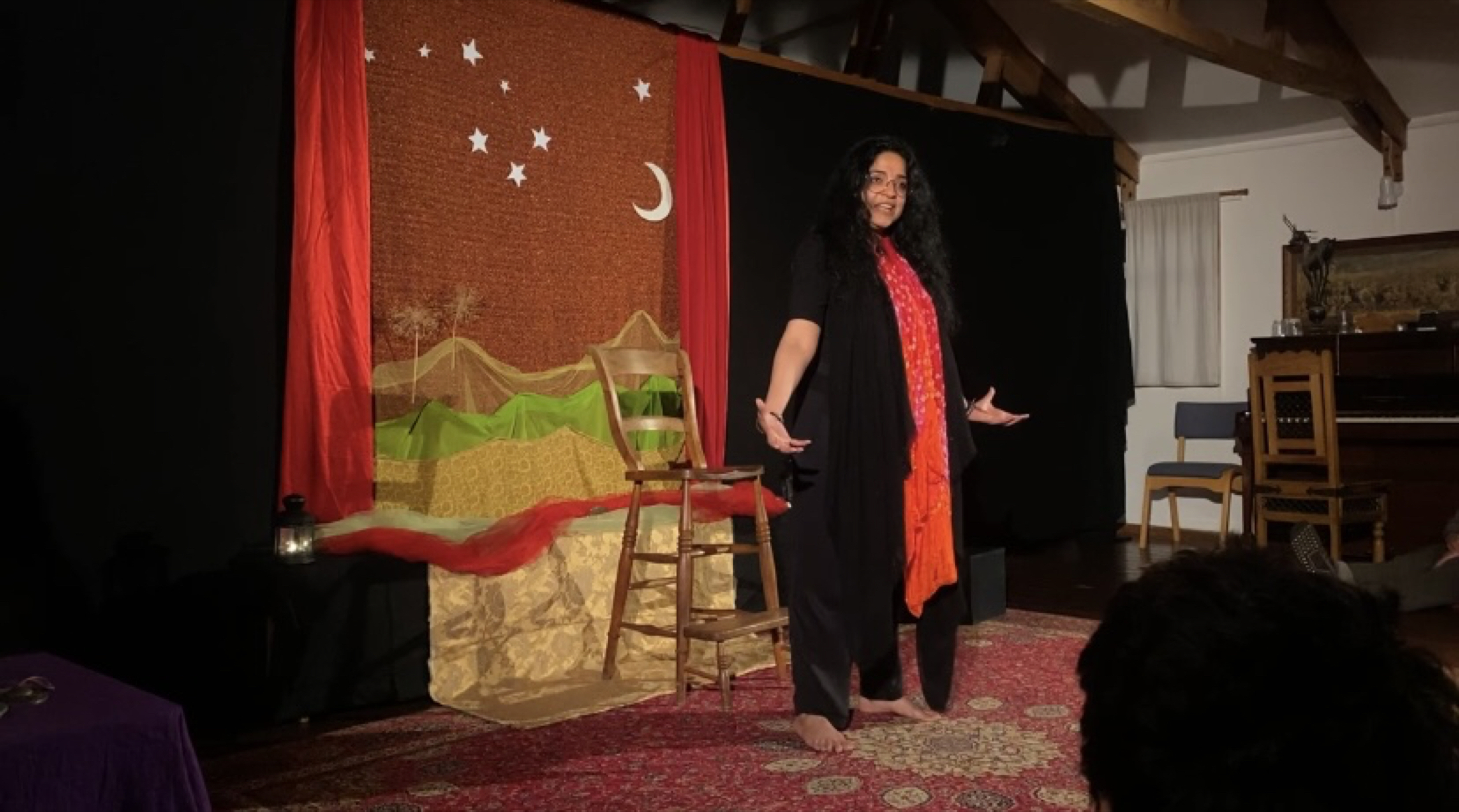 Horizontal storytelling scene with layered texture.